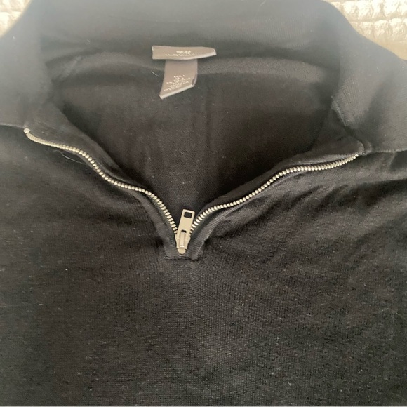 H&M muscle fit black sweater zip polo shirt size Large - Picture 3 of 6